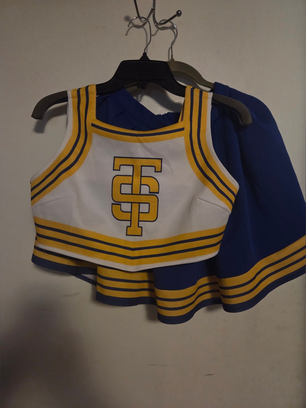 Taylor Swift Inspired Blue & Yellow Cheerleading Two-Piece Set Size Med